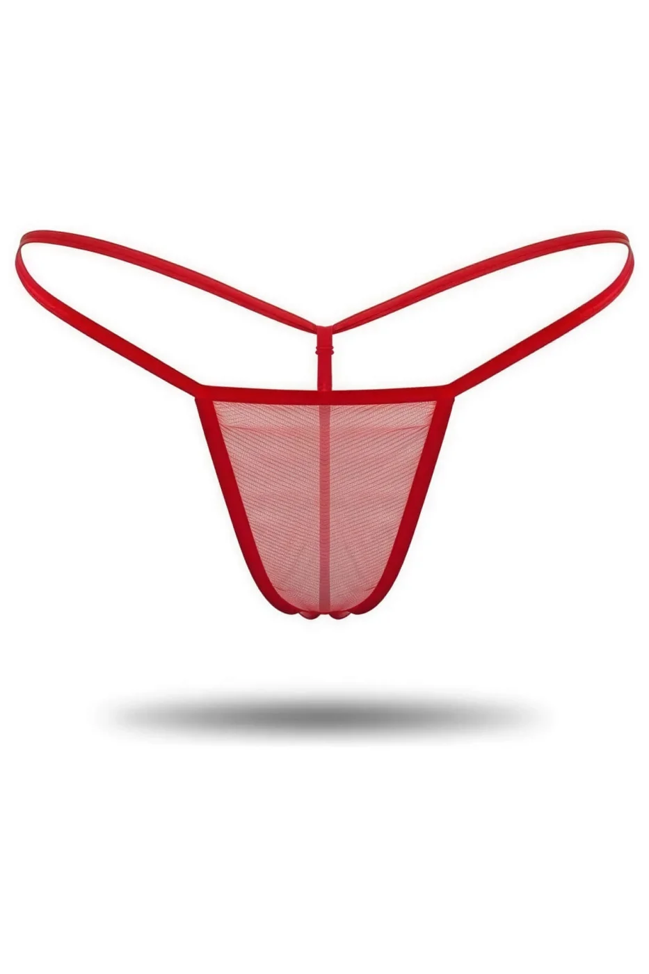 Kırmızı Transparan Tül String Tanga TM1115