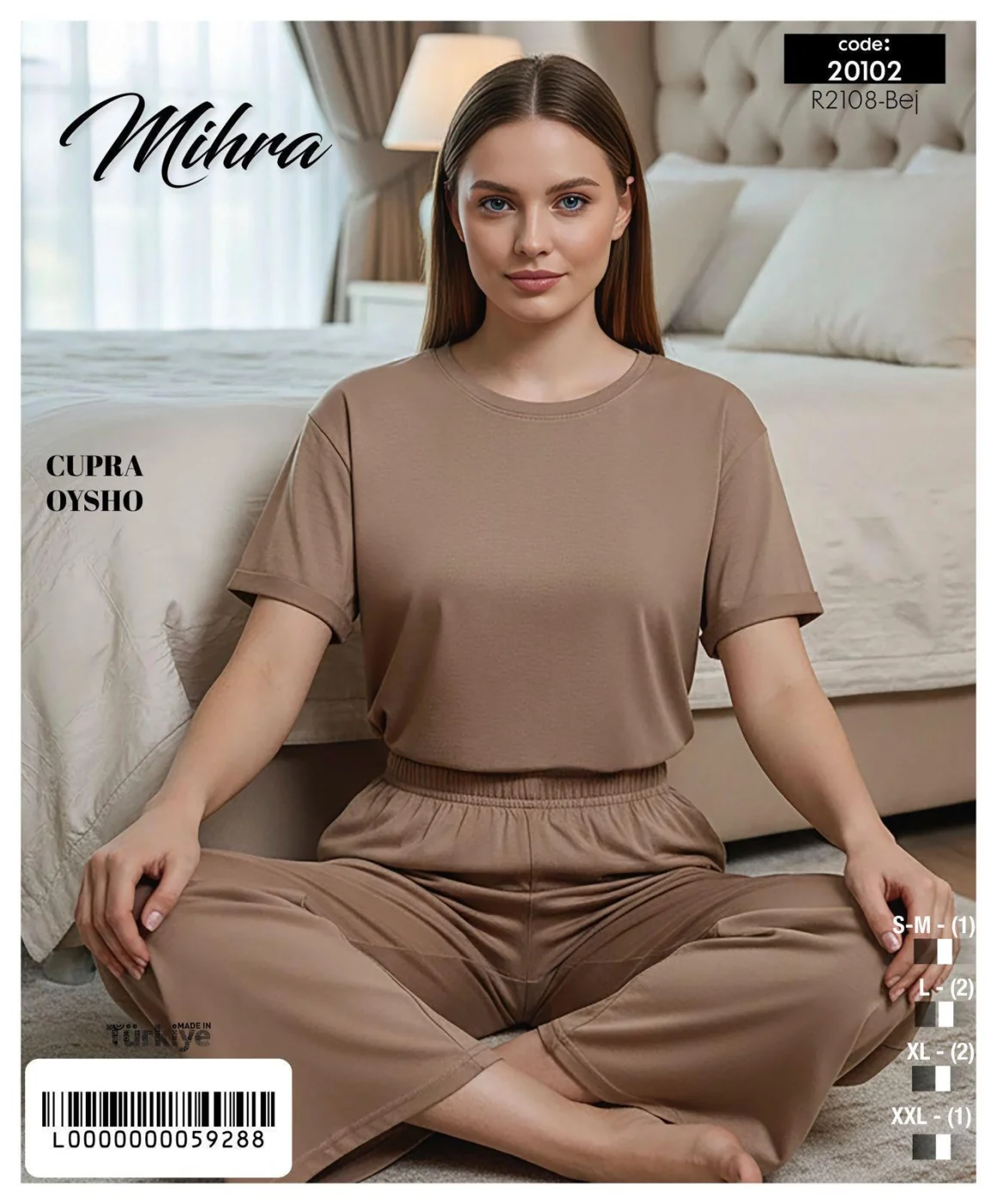 Mihra 20102 Kadın Oysho Kısa Kol Pijama Takımı