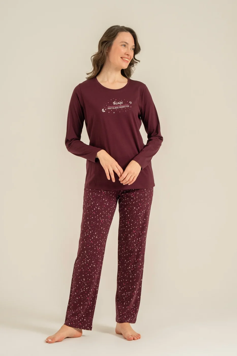 Arnetta Ar3774-S Kadın Uzun Kollu Pijama Takım görsel 2