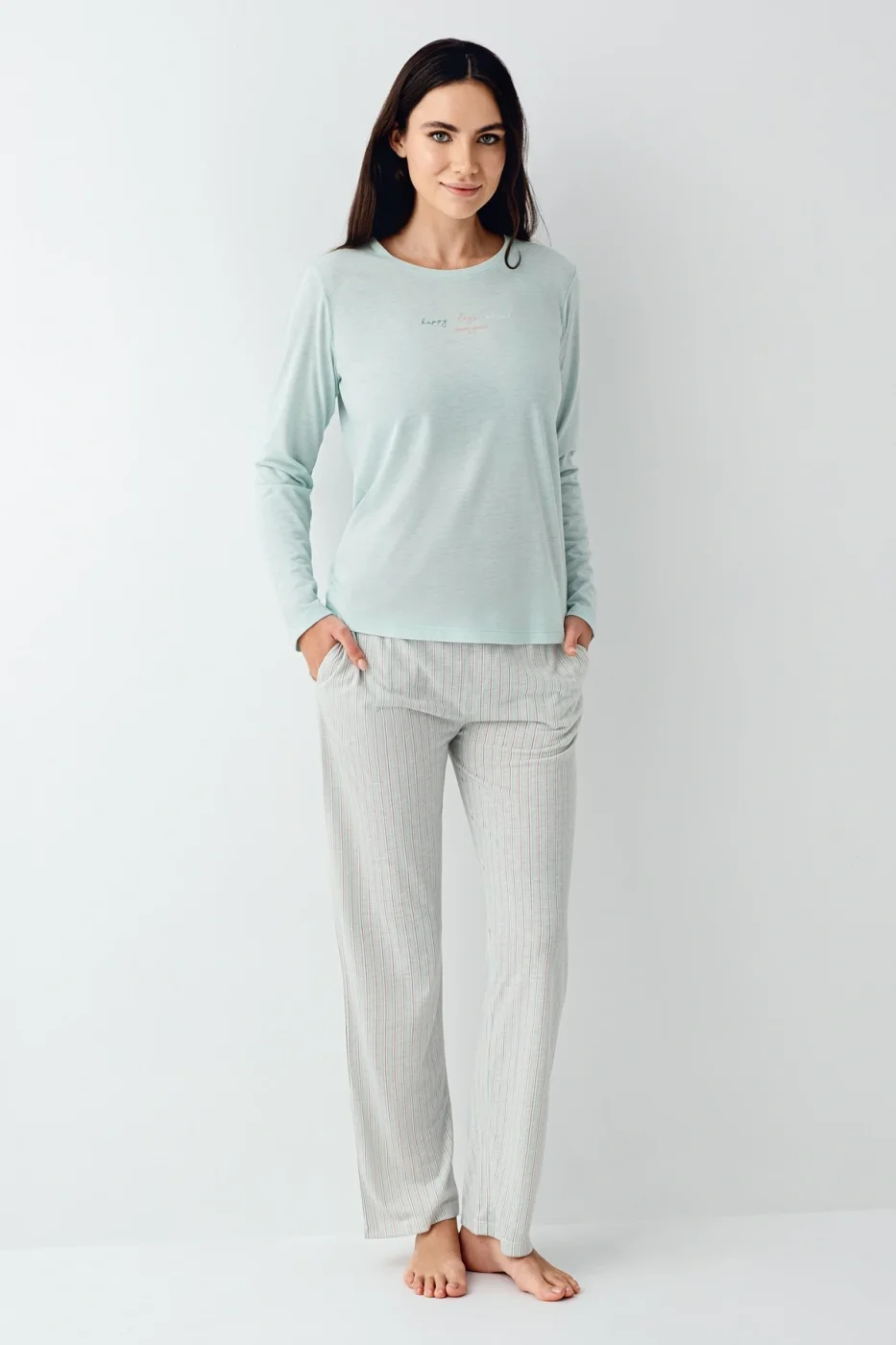 Pierre Cardin 9050-S Kadın Uzun Kol Pijama Takım görsel 2