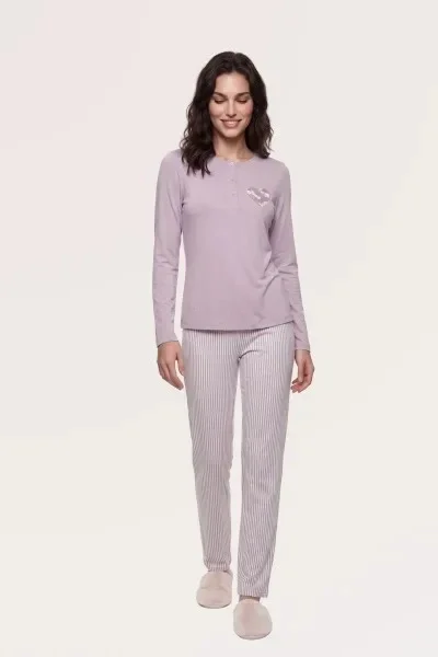Pjs 30149 Kadın Uzun Kol Pijama Takımı