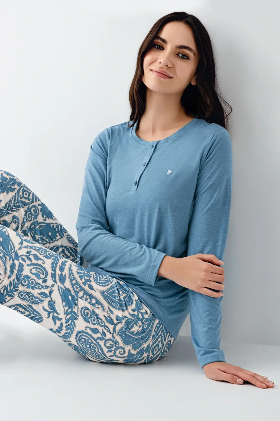 Pierre Cardin 9075-S Kadın Uzun Kol Pijama Takım görsel 2