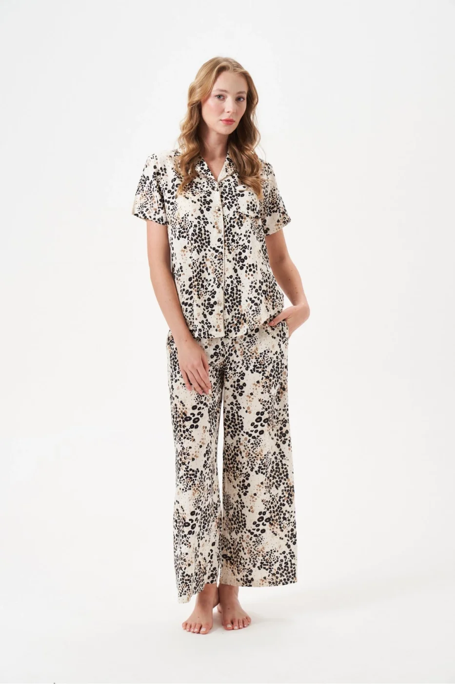 PJS 29049 Kadın Düğmeli Pijama Takım görsel 6