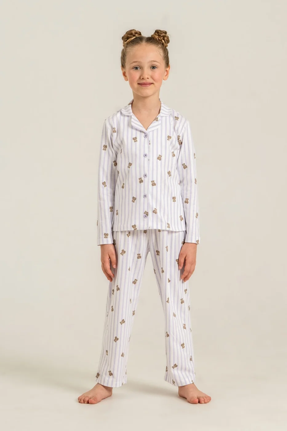 Rolypoly Rp3913-G Kız Çocuk Gömlek Pijama Takım görsel 2