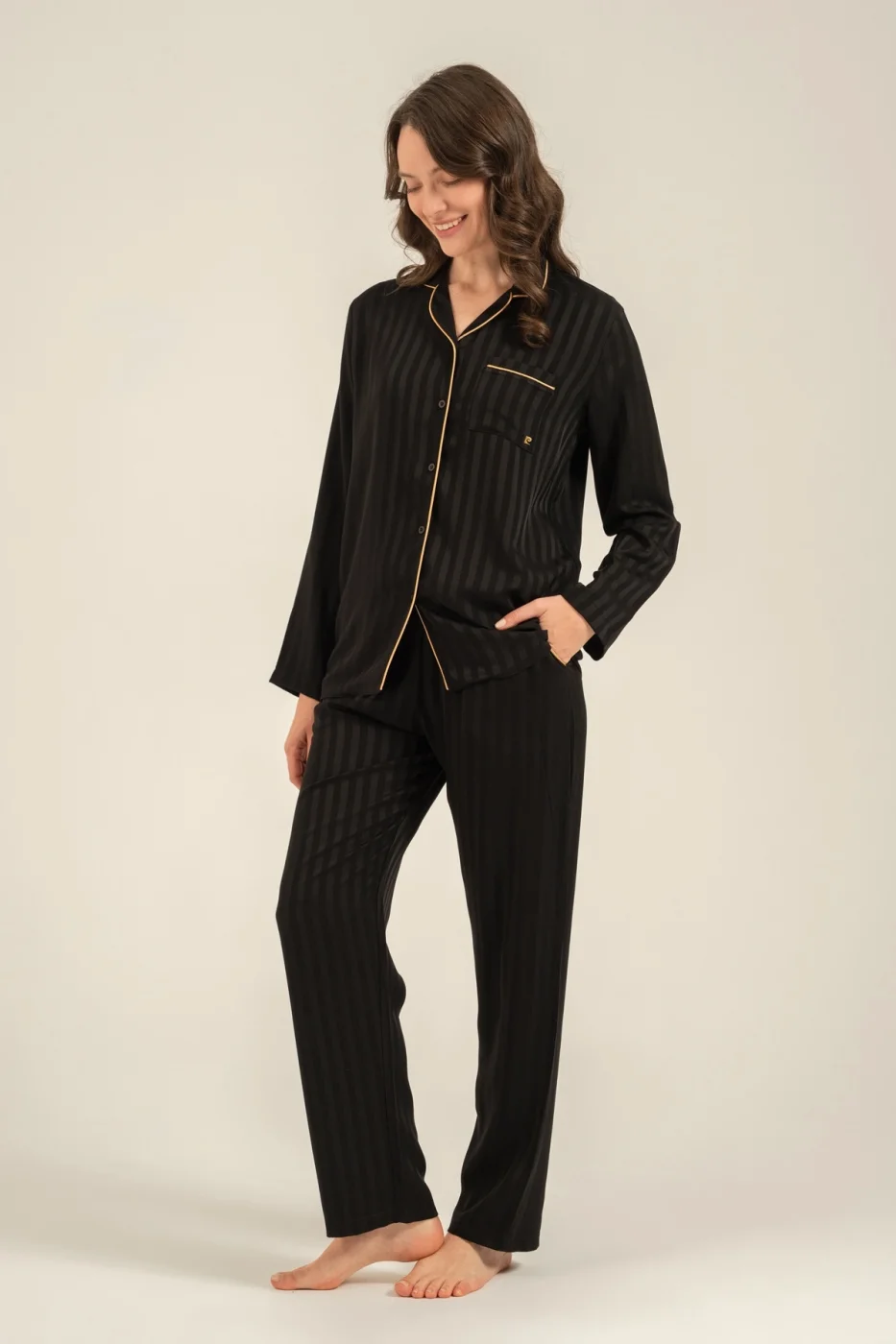 Pierre Cardin 9305-S Kadın Uzun Kol Pijama Takımı