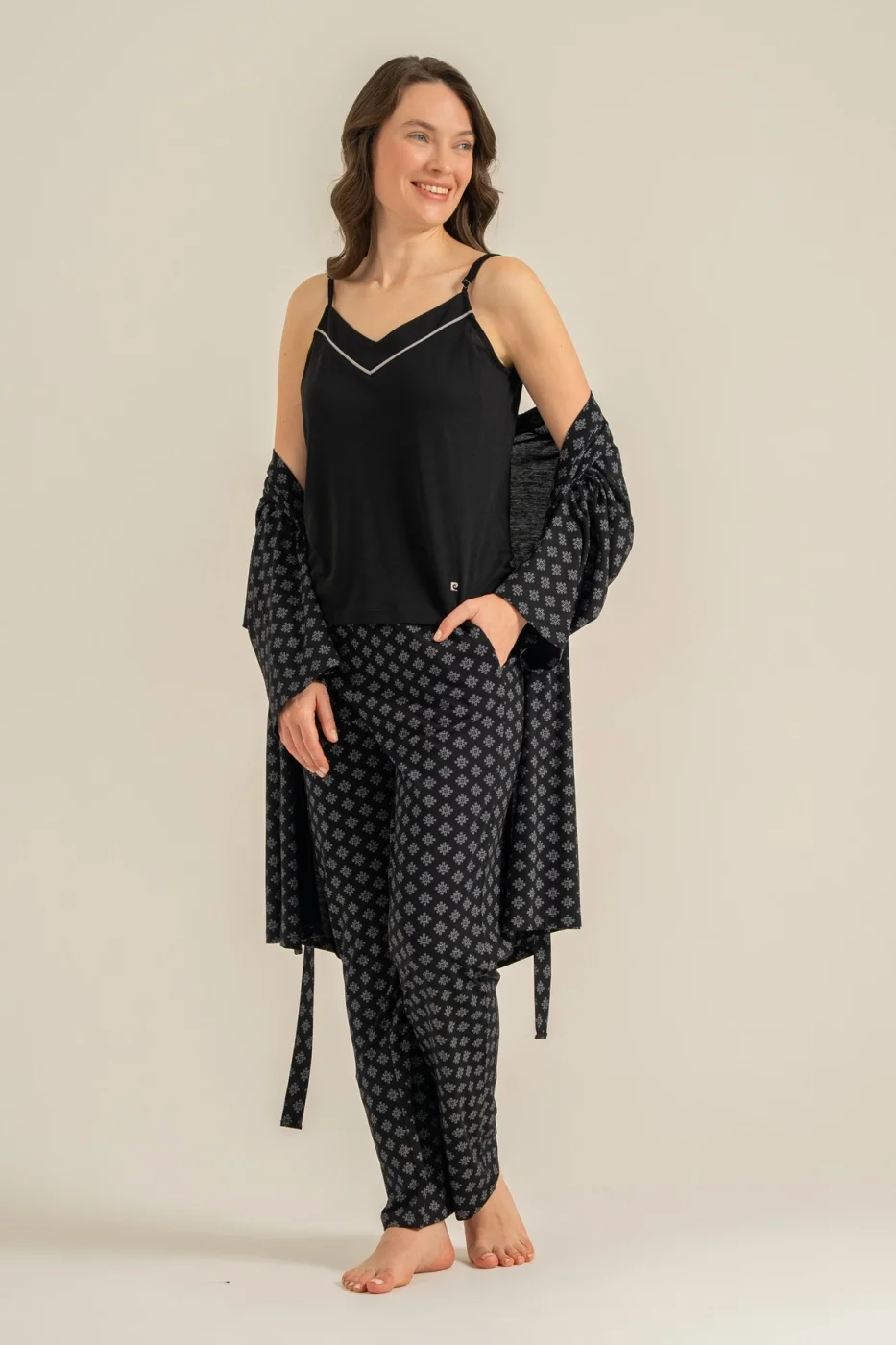 Pierre Cardin 9291-S Kadın 3'Lü Pijama Takımı görsel 2
