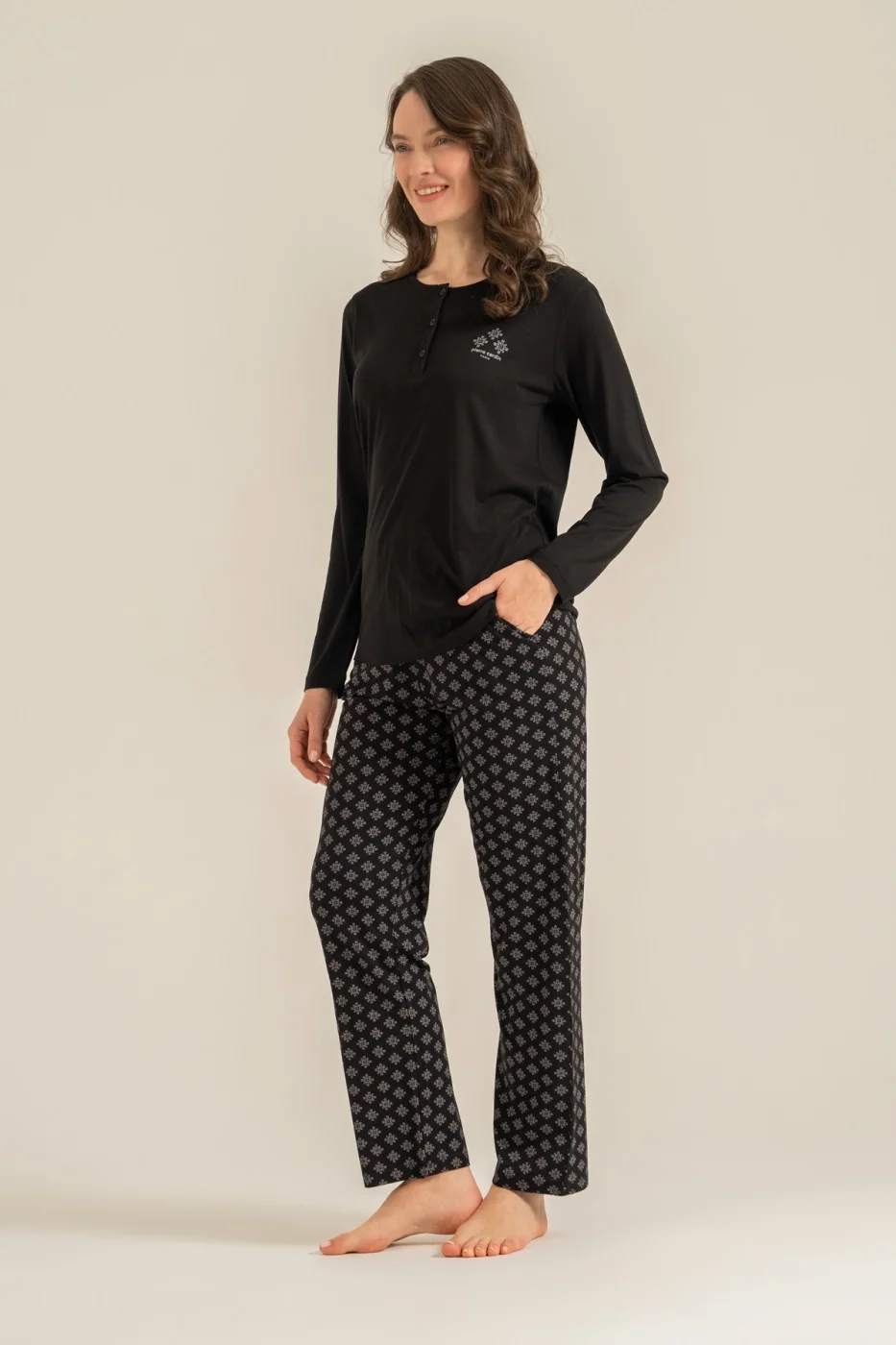 Pierre Cardin Pc9289-S Kadın Uzun Kollu Pijama Takımı görsel 4