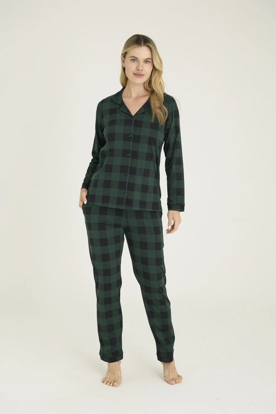 Kocabey 9209-K Kadın Apaj Yaka Pijama Takım görsel 2