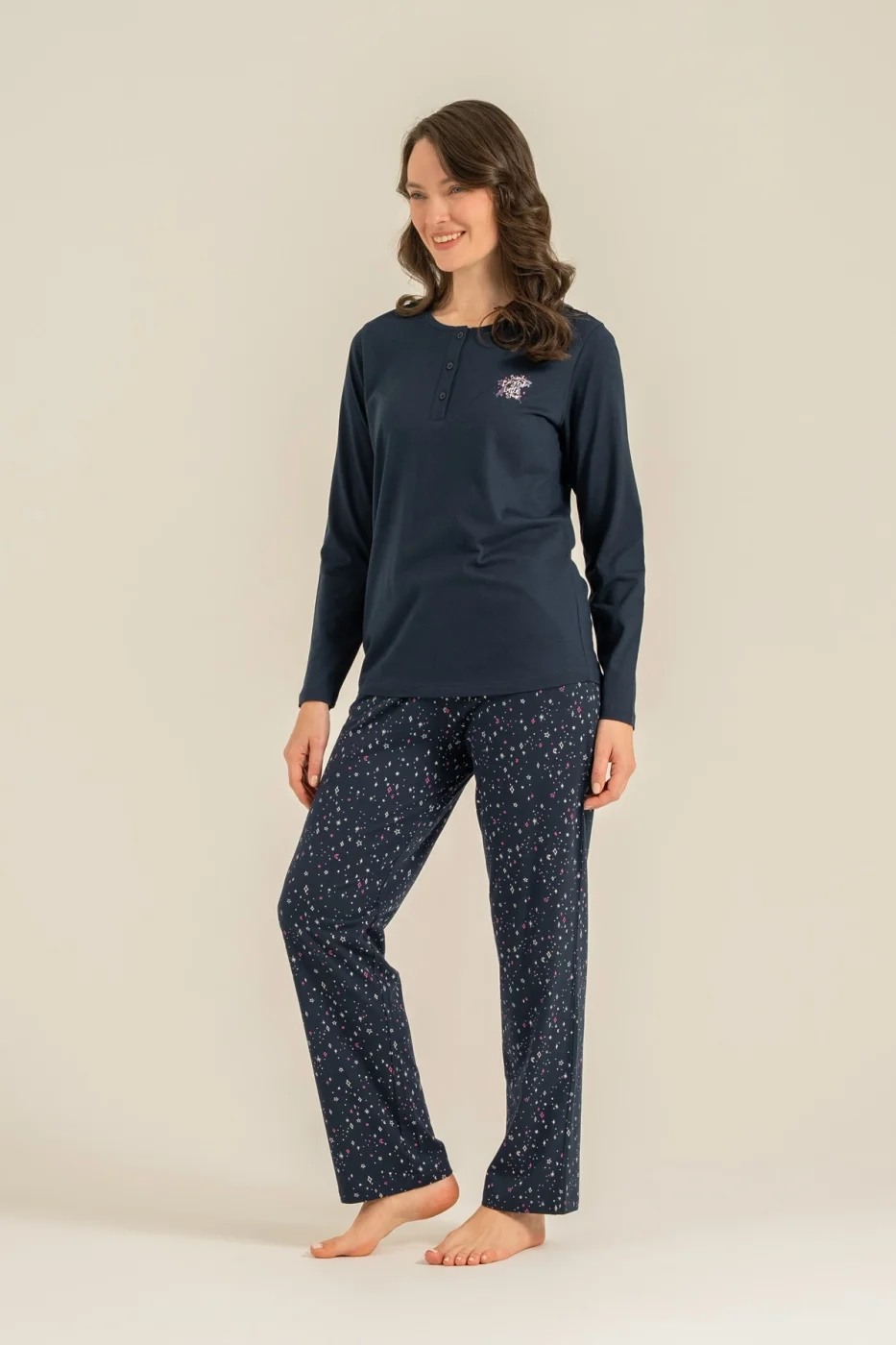 Arnetta Ar3775-S Kadın Uzun Kollu Pijama Takım görsel 4