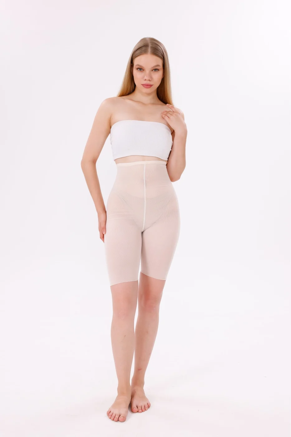 Freshness 0007 Lazer Kesim Tül Yüksek Bel Şort Korse görsel 2