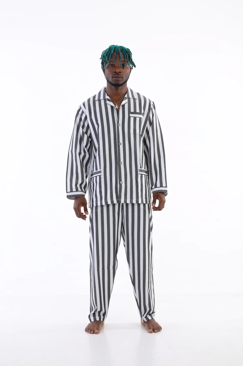 Kocabey 4007 Uzun Kol Çizgili Gaffur Erkek Pijama Takım görsel 2