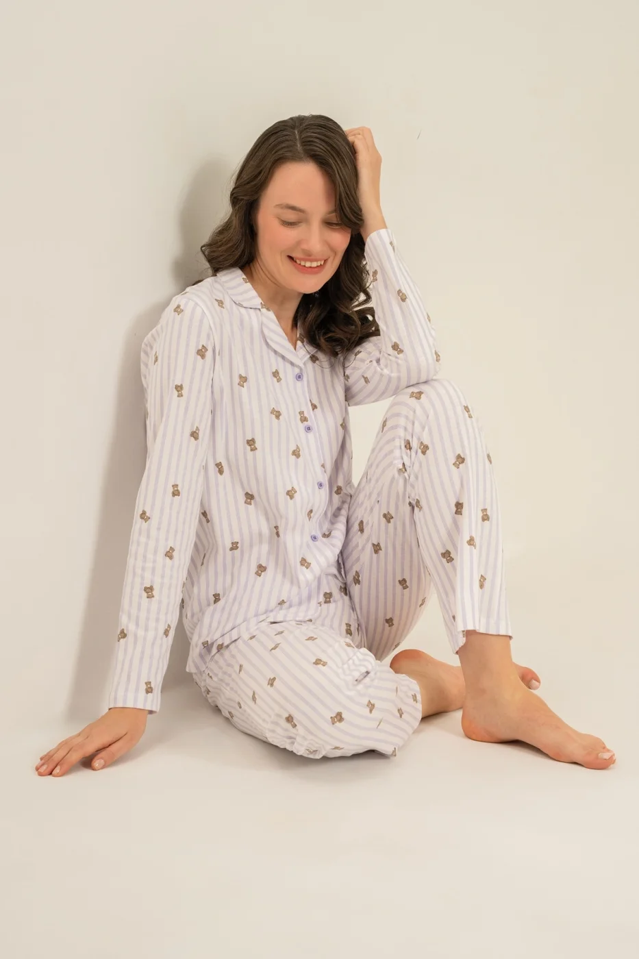 Rolypoly Rp3913-S Kadın Gömlek Pijama Takım görsel 2